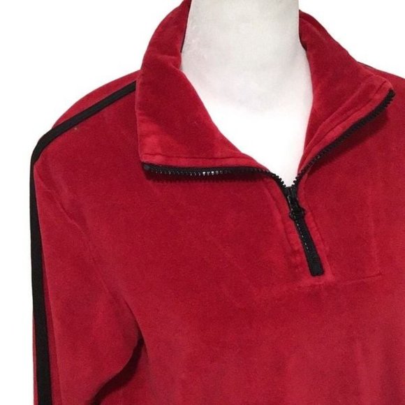 Erika Sport Petite Womens Sweatshirt, PS, Red, Velour - Picture 4 of 6